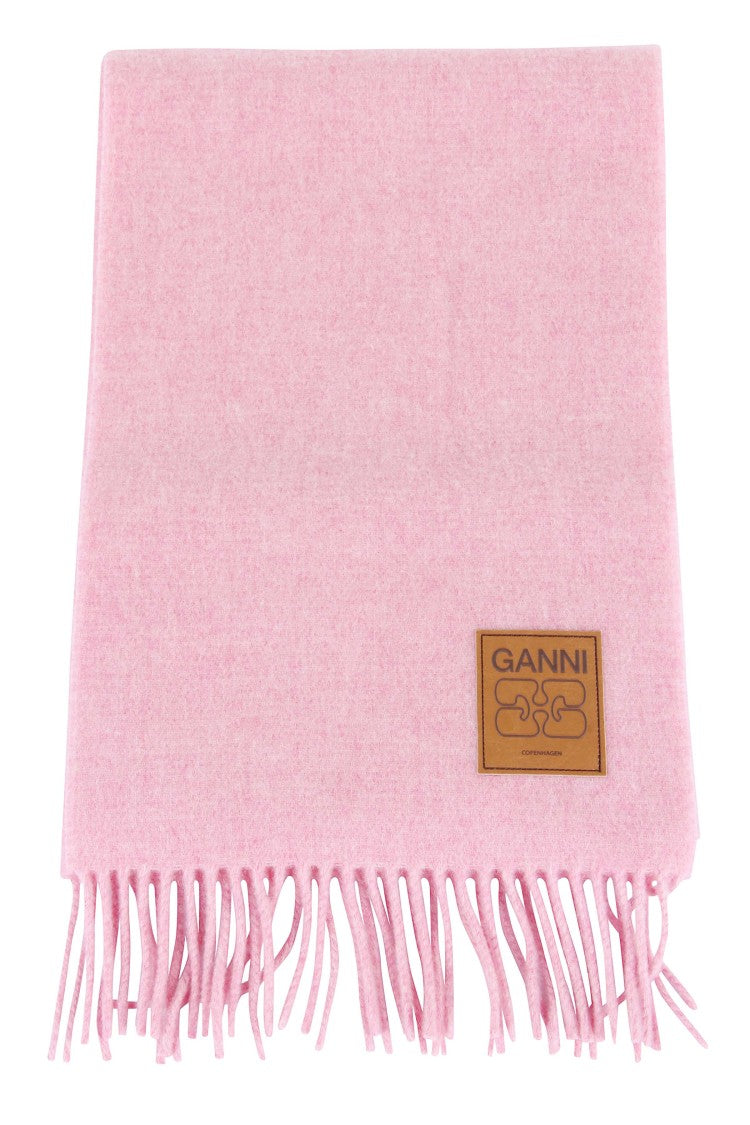 Ganni Mauve Double-Face Scarf