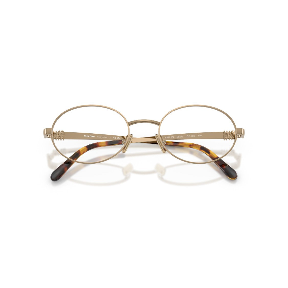 Miu Miu 0Mu 50Zv Delicate Oval Metal Frame Eyeglasses