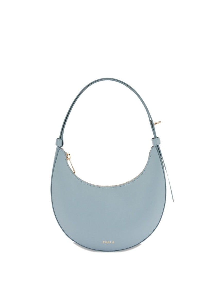 Furla Curved Light Blue Shoulder Bag