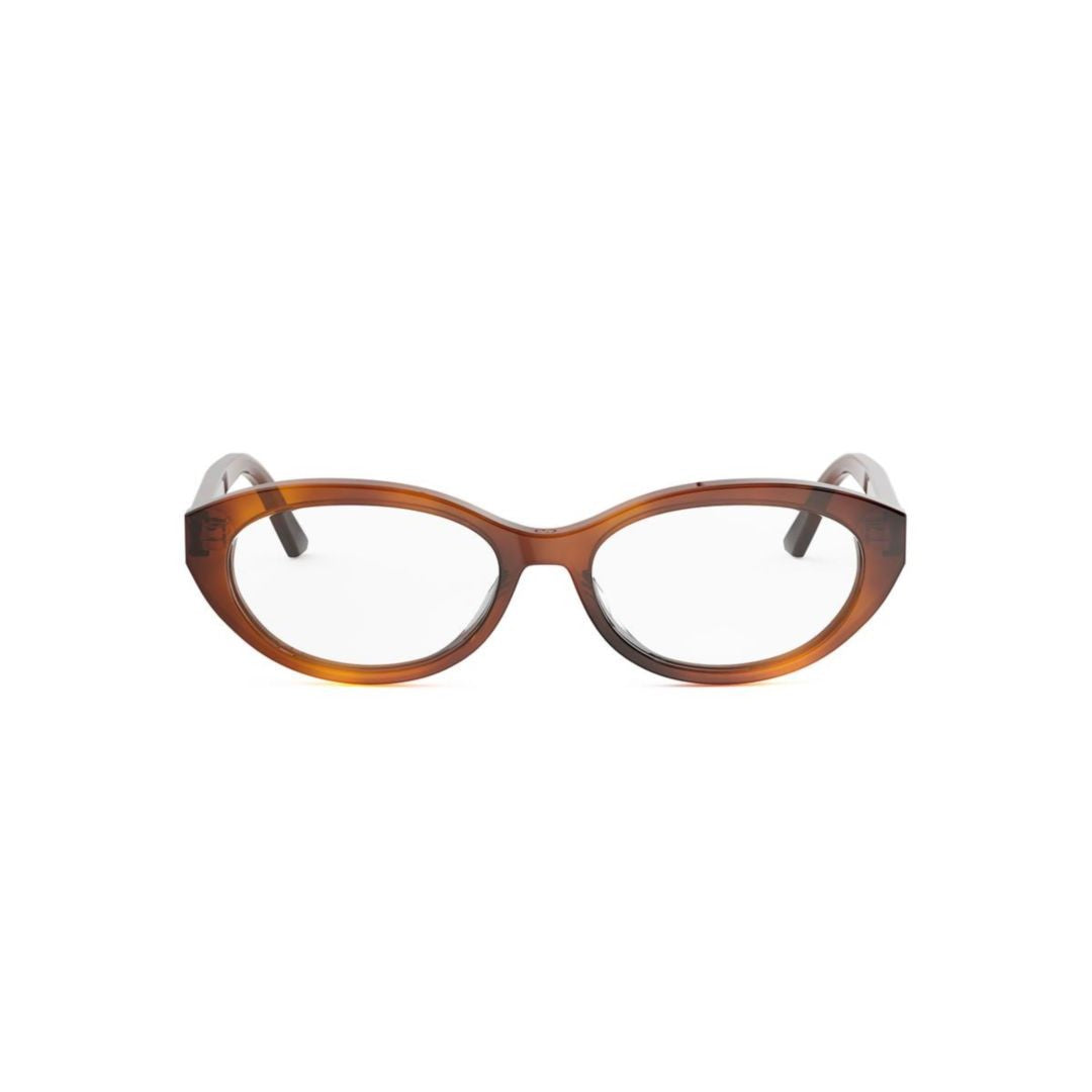 Dior Glowo B1i Oval-Frame Tortoiseshell Eyeglasses