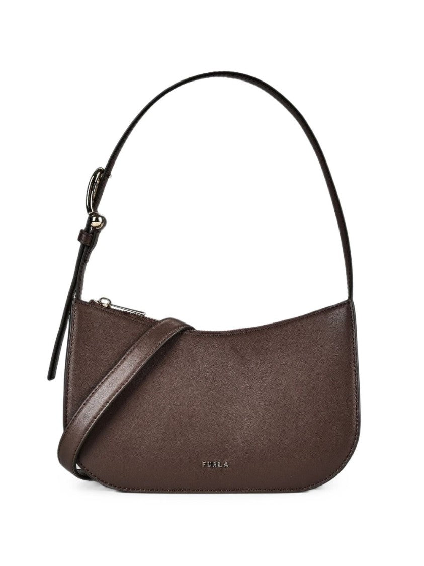 Furla Brown Smooth Leather Elongated Handbag