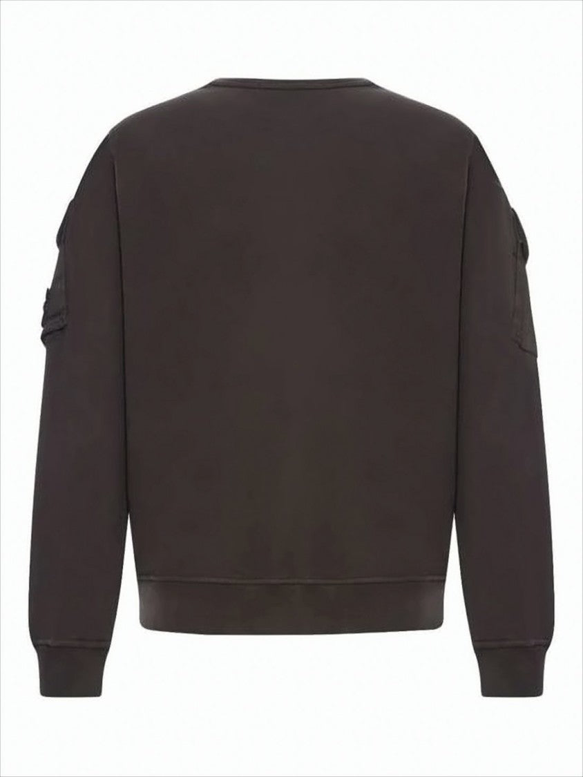 Stone Island Relaxed Fit Long Sleeve Crewneck Sweatshirt With Flap Pockets