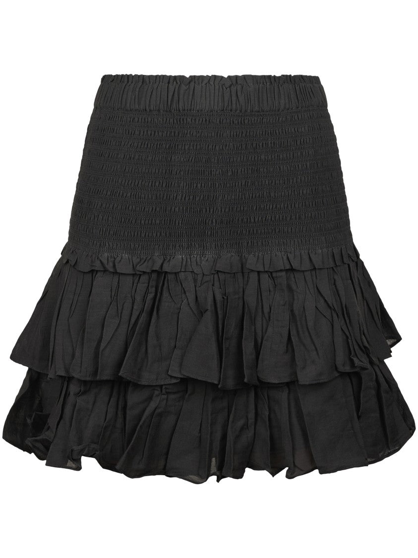 Isabel Marant Étoile Mini Skirt With Smocked Waistband And Ruffled Layers