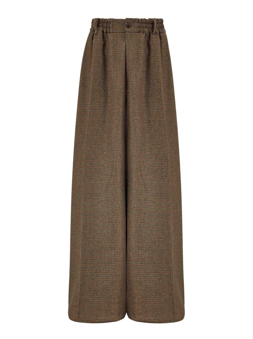 Martine Rose Checked Brown Wide-Leg Trousers