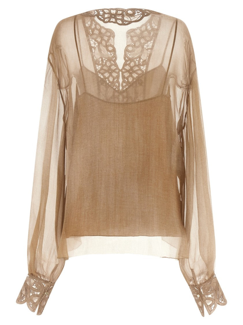 Ermanno Scervino Floral Carving Blouse