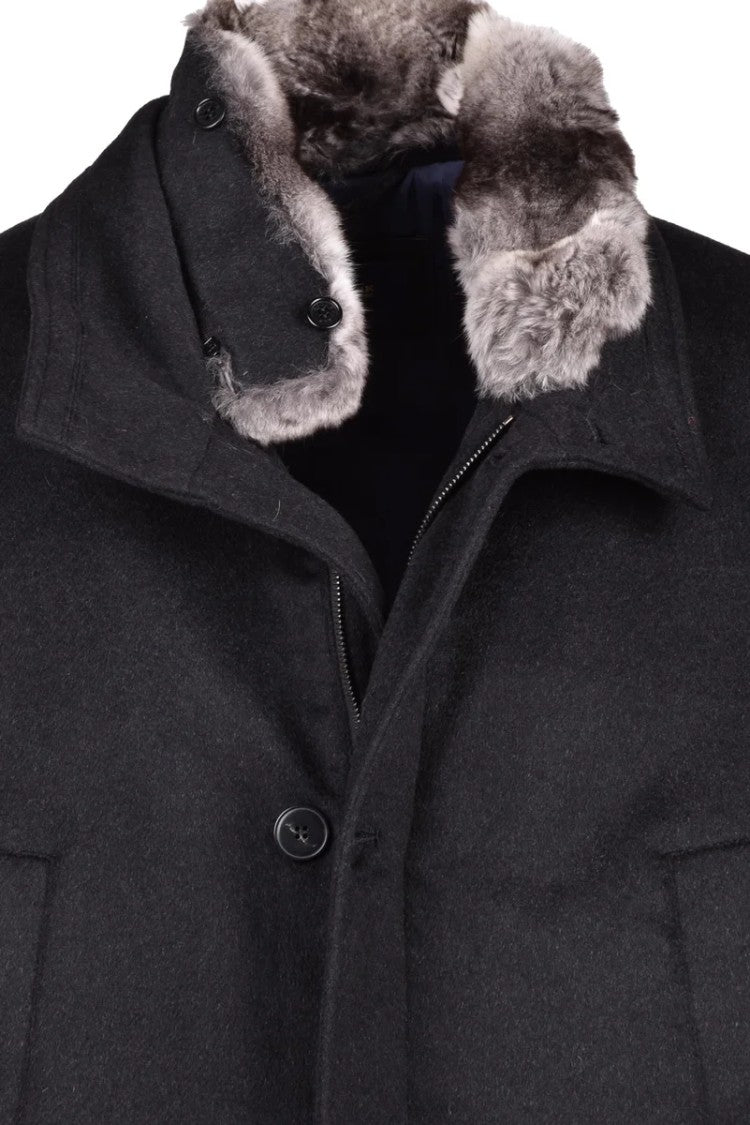 Paul & Shark Cashmere/Hair Coat - Black