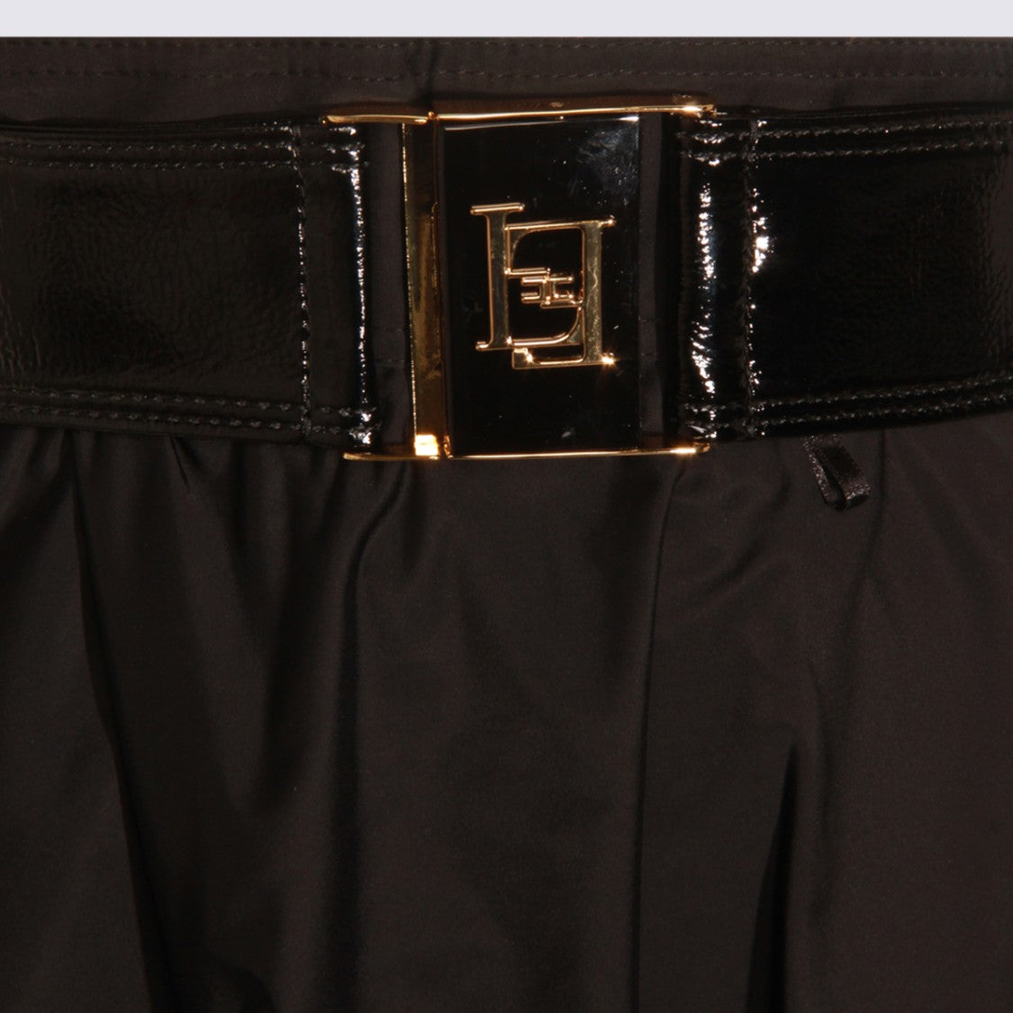 Elisabetta Franchi High-Waisted Black Maxi Skirt With Belt