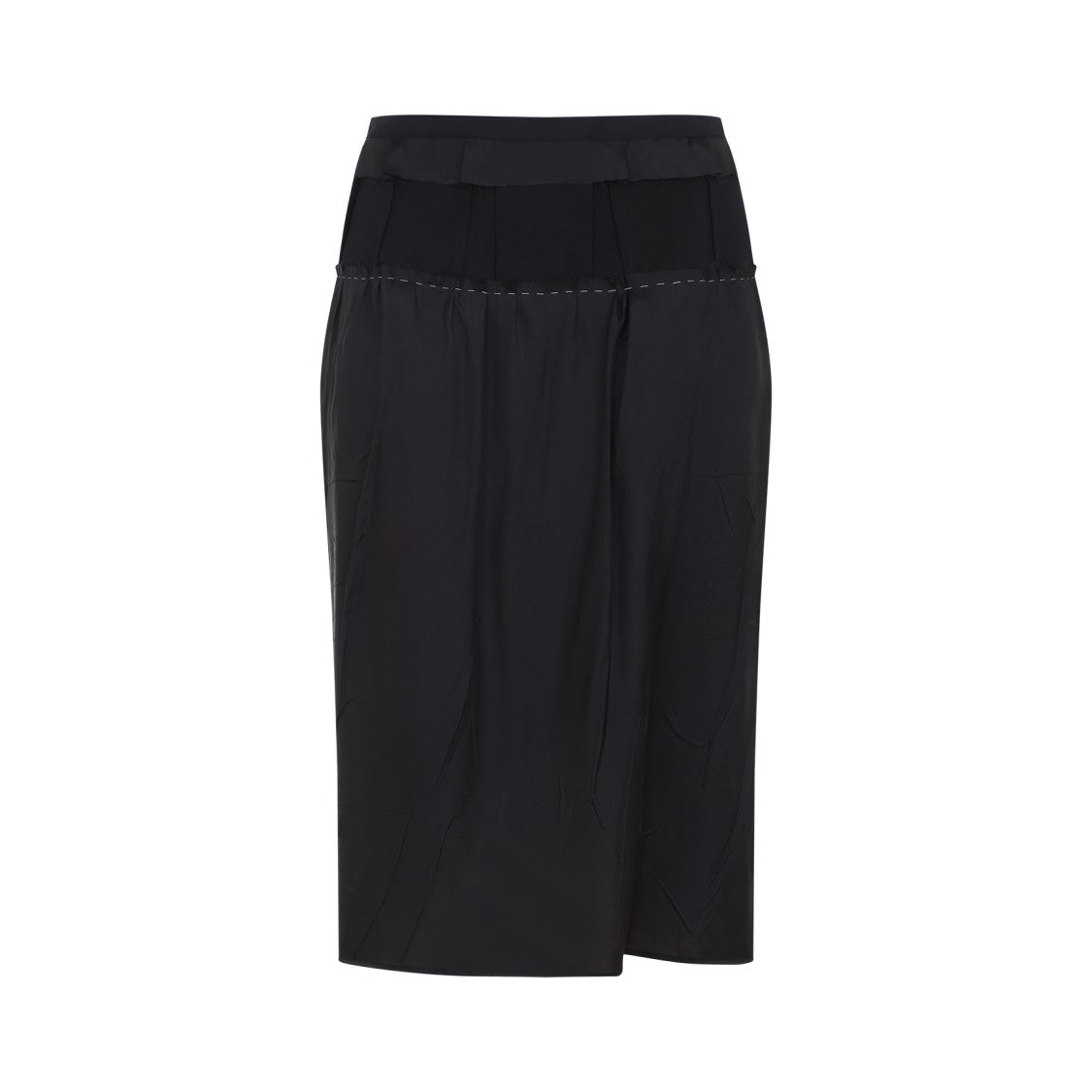 Maison Margiela Black Acetate Midi Skirt With Semi-Sheer Panel