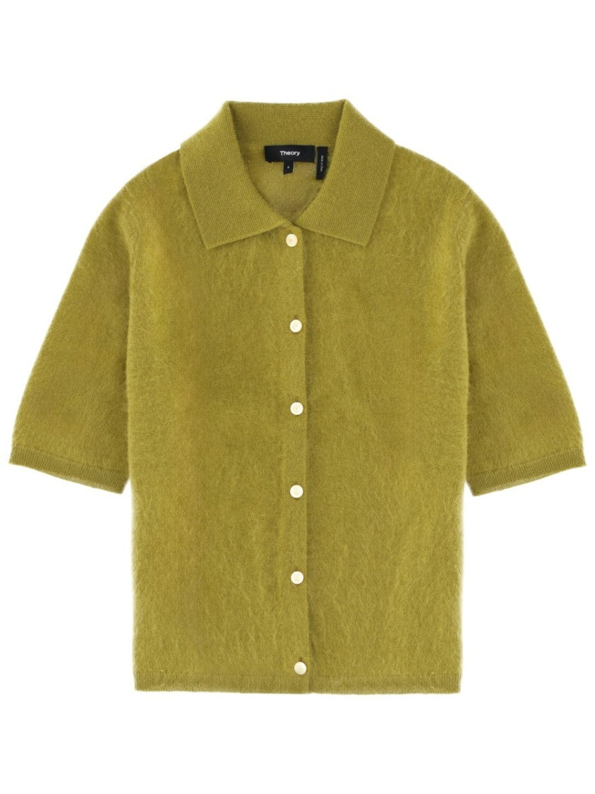 Theory Cashmere Classic Collar Boxy Shirt