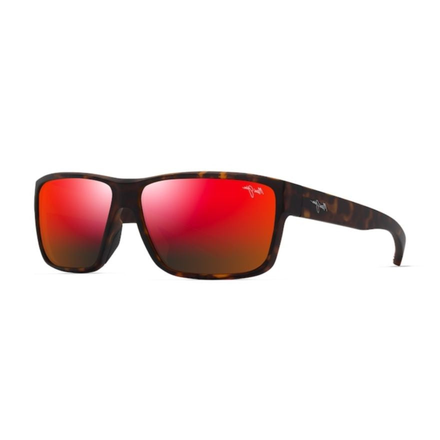 Maui Jim Uila Rectangular Tortoiseshell Sunglasses With Reflective Red Lenses