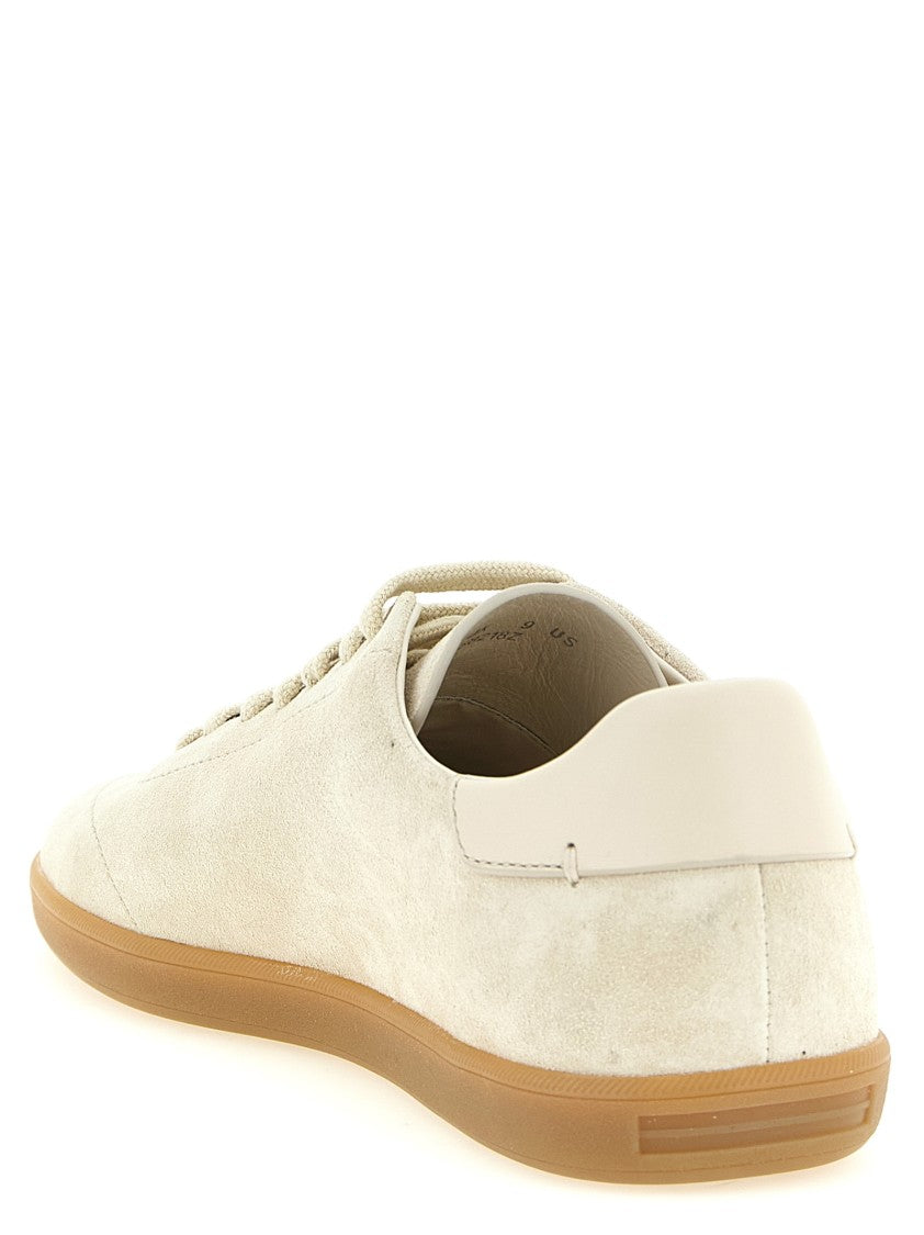 Zegna Unstructured Suede Sneakers With Leather Heel