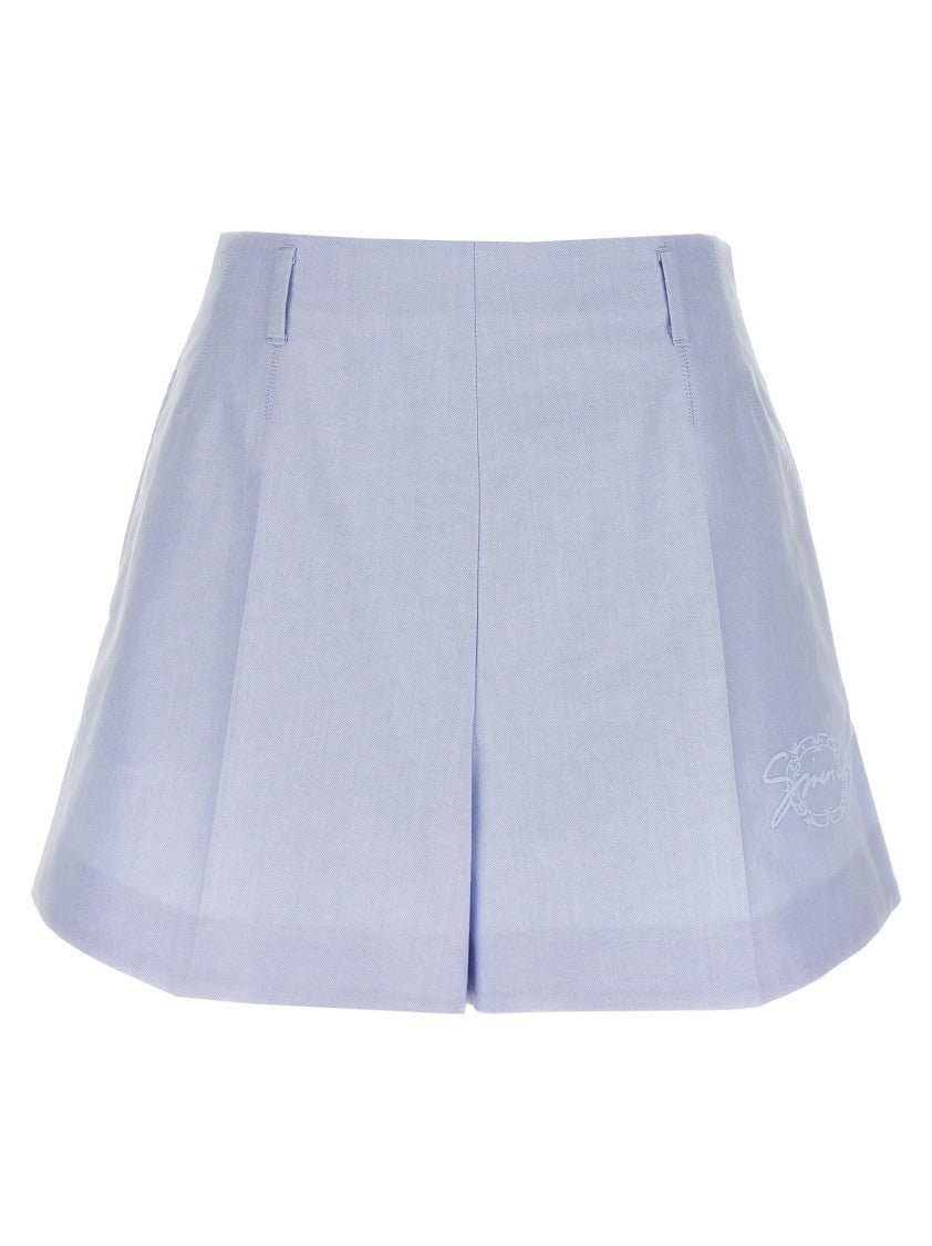 Givenchy High-Waisted Tailored Shorts With Front Logo Embroidery