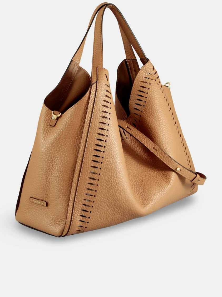 Loristella Tan Serena Textured Slouchy Handbag