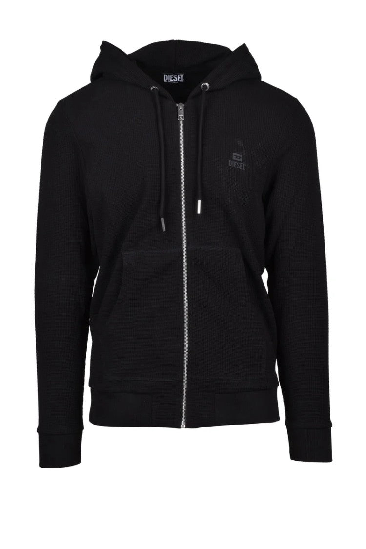 Diesel Zip Hoodie Sweatshirt - Black