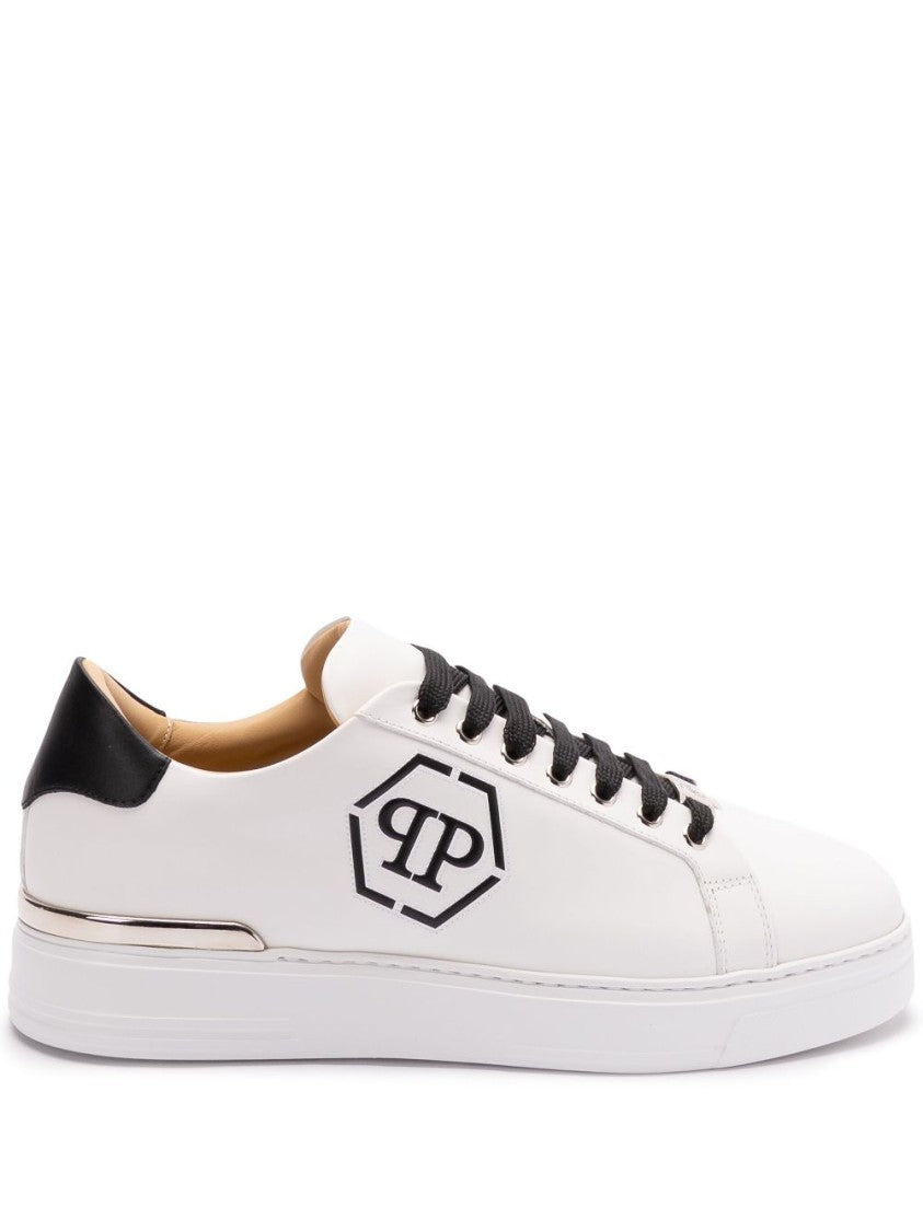Philipp Plein White Sneakers With Contrasting Heel Counter