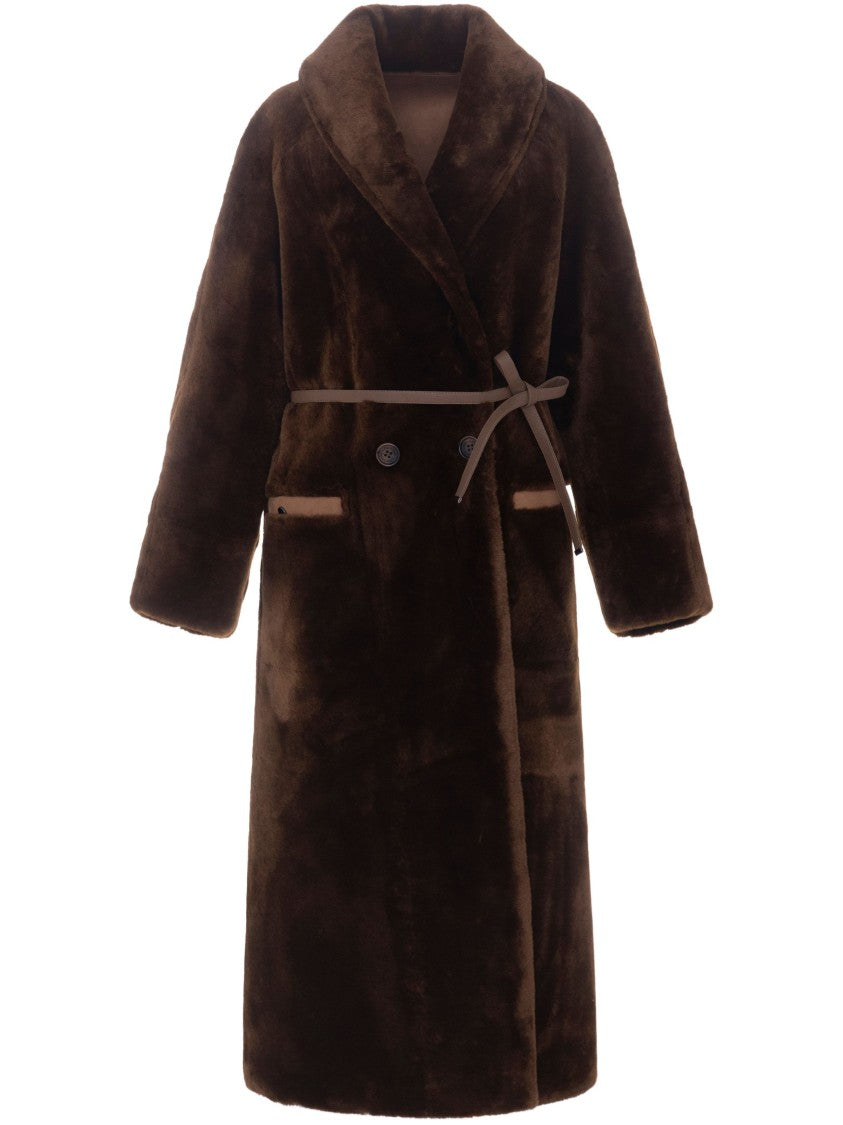 Urbancode Reversible Long Coat With Plush Faux Fur And Velvety Suede Finish