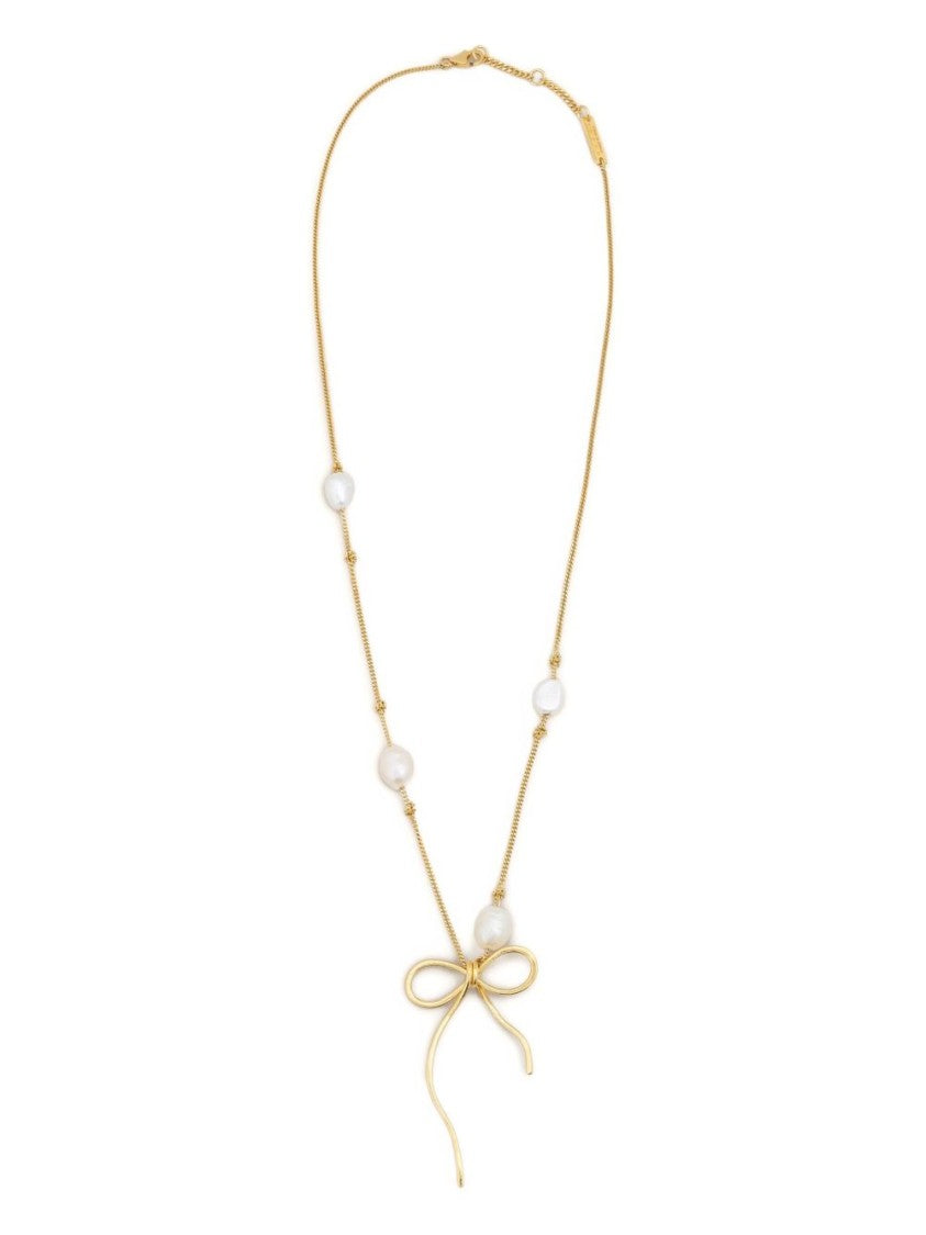 Marni Bijoux Oro Necklace With Irregular Pearl Design
