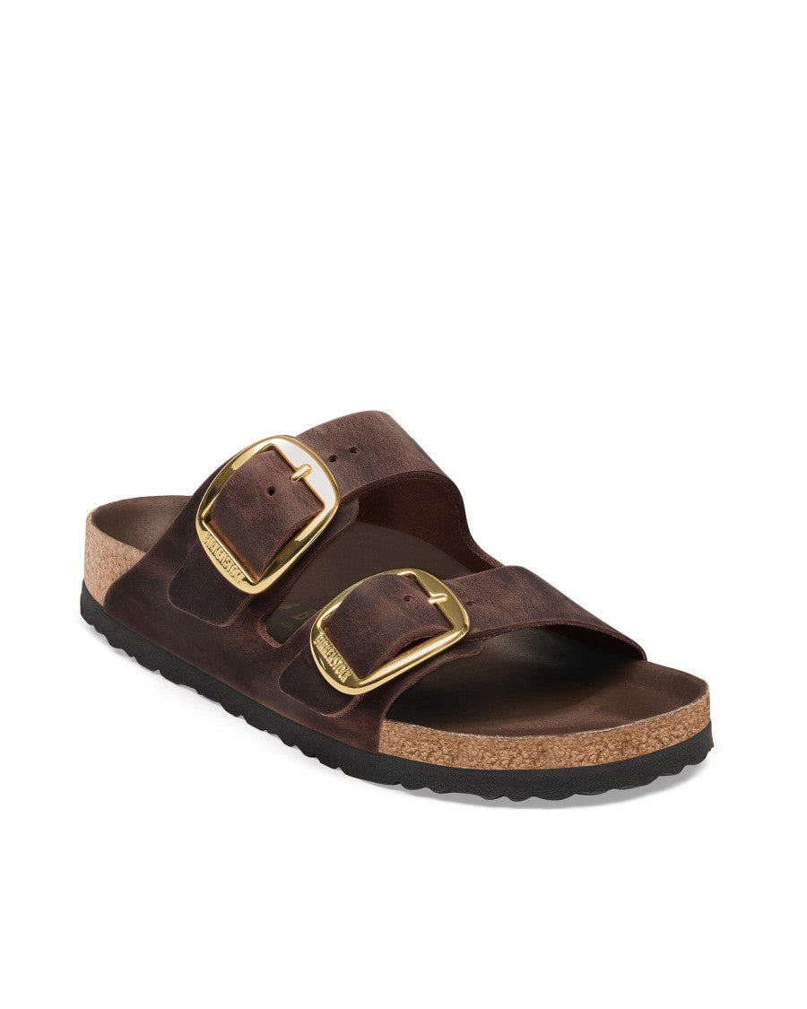 Birkenstock Anatomical Cork Footbed Sandal With Gold-Tone Buckles