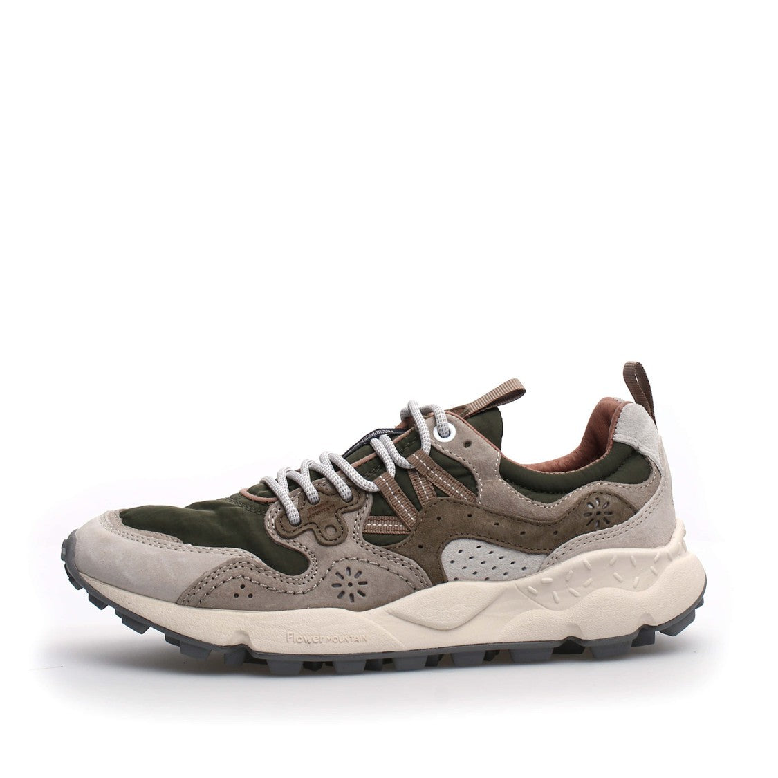 Wilton Yamano Sneakers In Off White/Beige Suede And Military Nylon