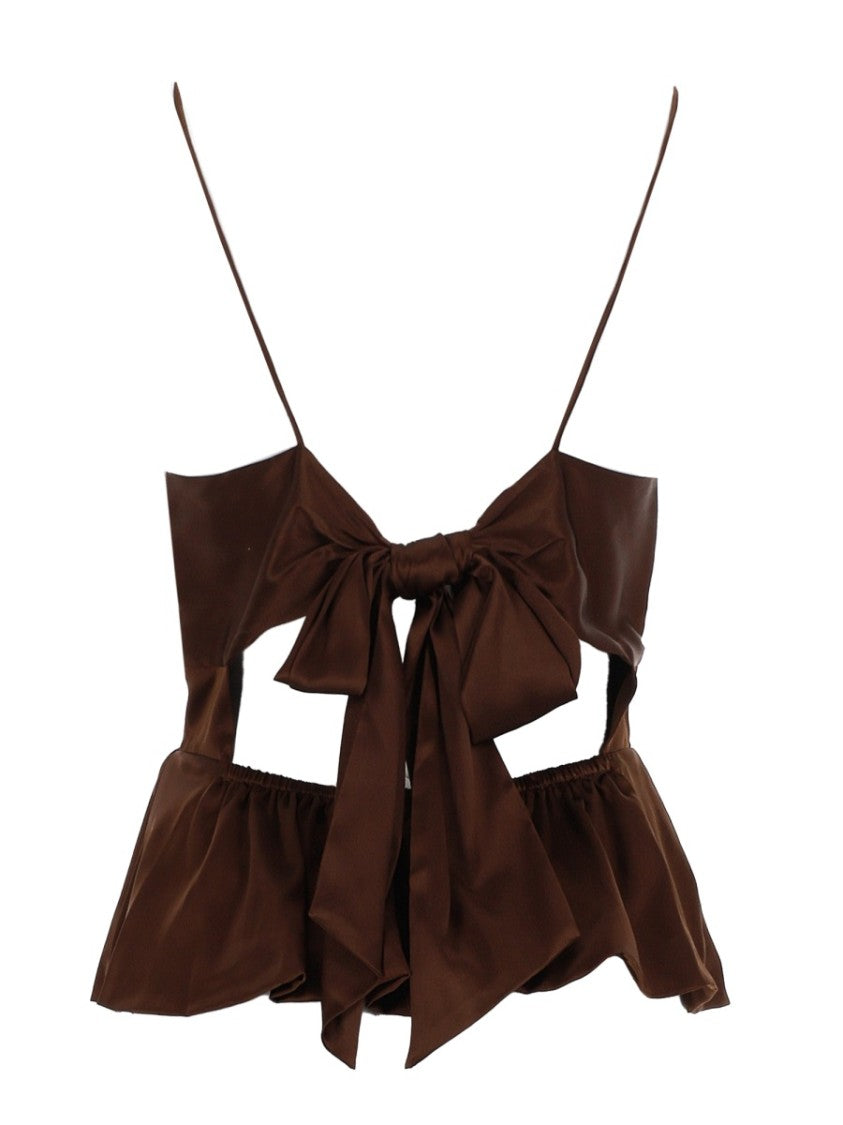 The Garment Catia Silk Peplum Back Bow Top