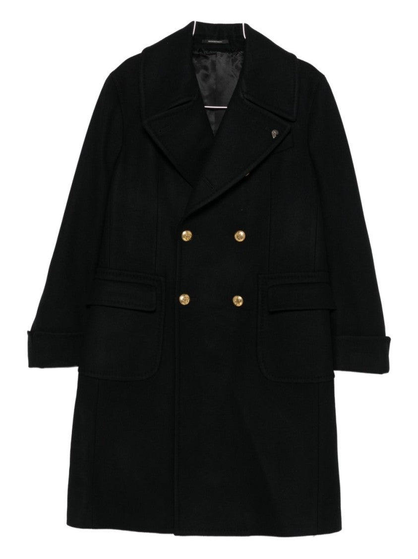 Gabriele Pasini Double-Breasted Black Peacoat