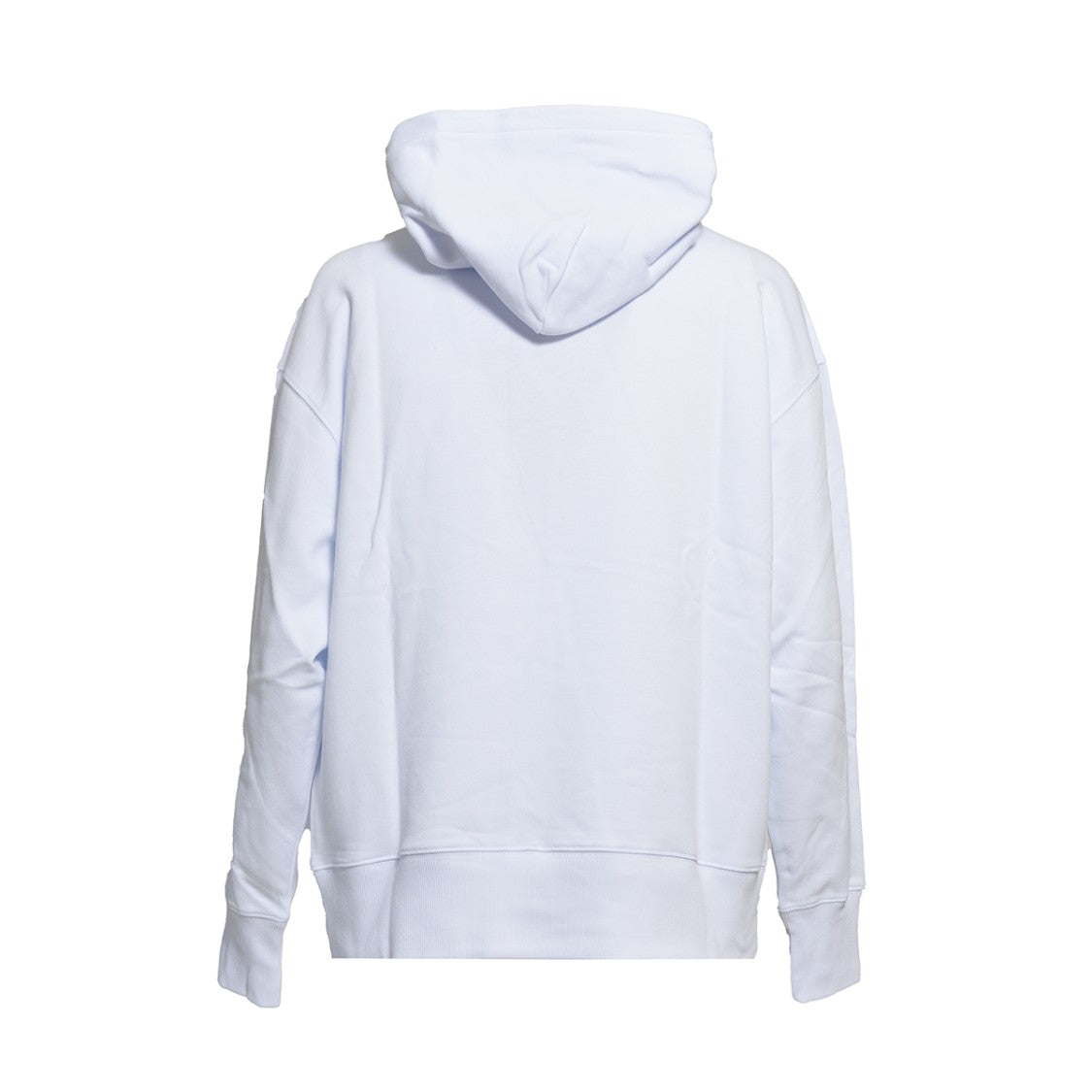 Msgm White Cotton Hoodie With Logo Print