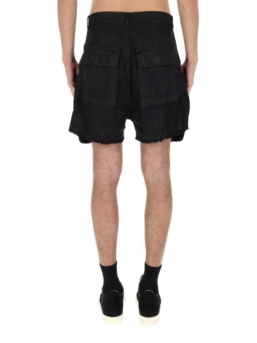 Drkshdw By Rick Owens Black Bauhaus Cotton Utility Shorts