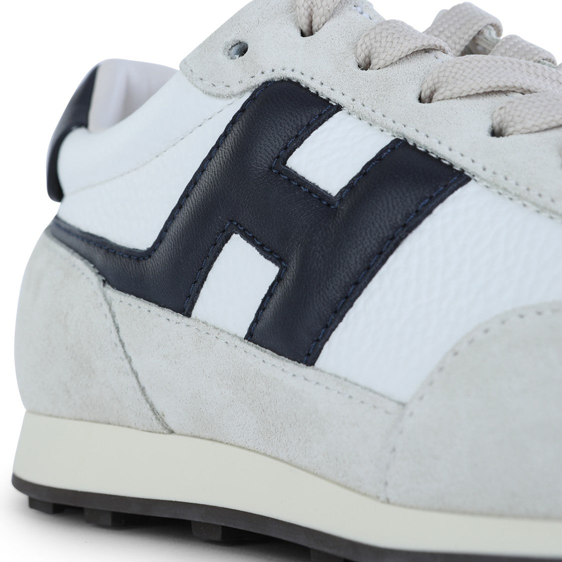 Hogan White And Black Leather Sneakers