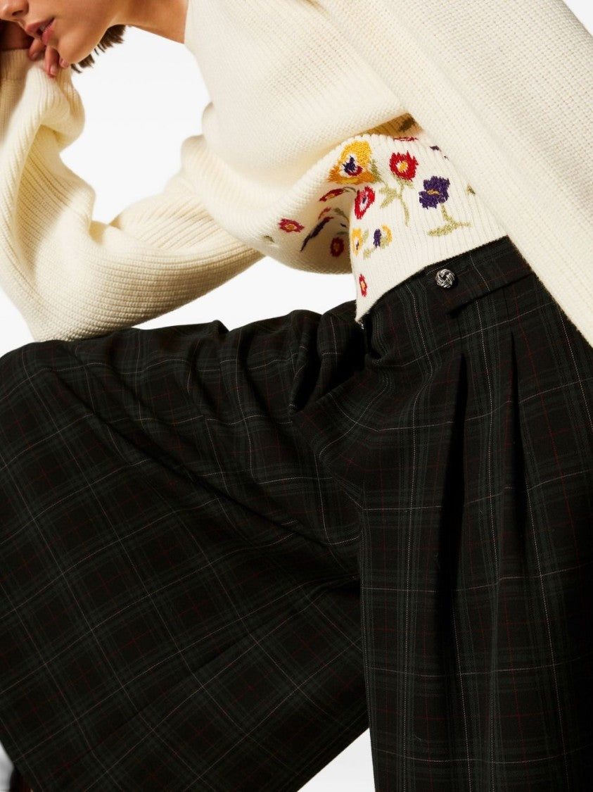 Twin-Set Wide-Leg Trousers With Pleated Front