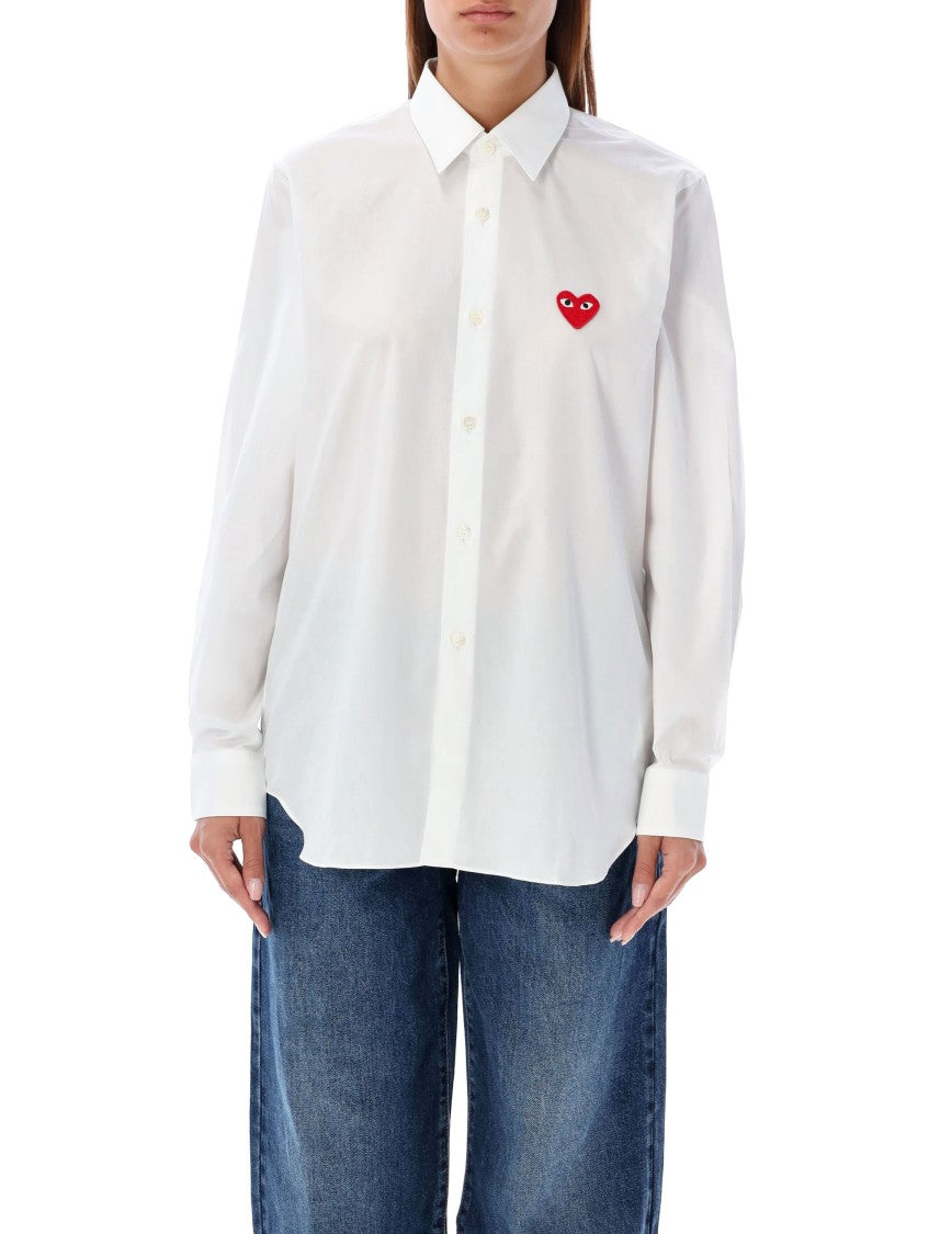 Comme Des Garçons Red Heart Patch Shirt