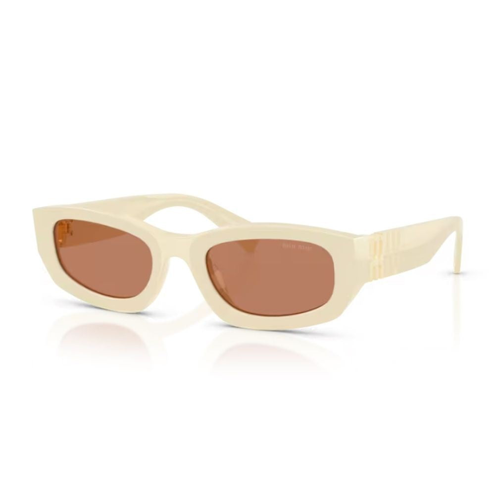 Miu Miu 0Mu B04s Miu Glimpse Rectangular Milk-White Acetate Sunglasses