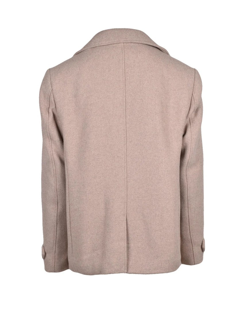 Yes Zee Grey Double-Breasted Removable Bib Peacoat