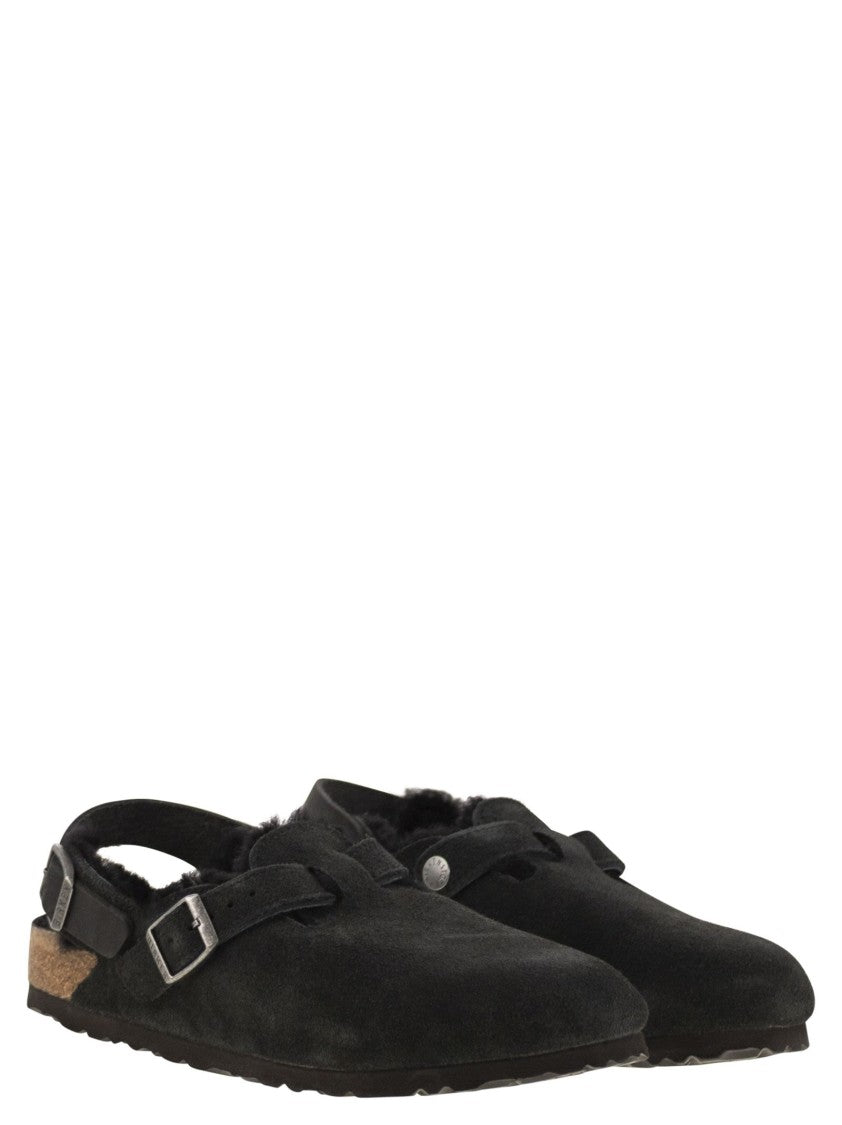 Birkenstock Tokio Shearling - Suede And Lambskin Slippers