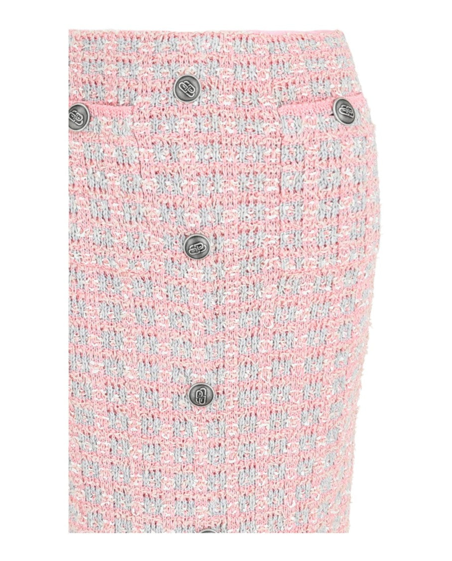 Balenciaga Reversible Tweed Midi Skirt With Tailored Detailing