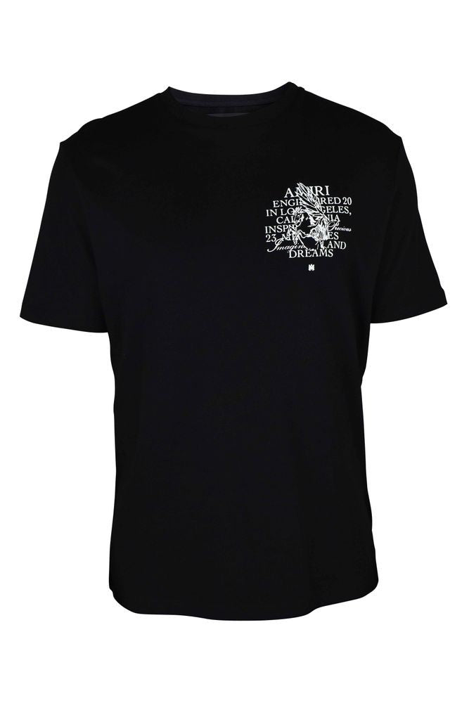 Amiri Graphic Black Cotton T-Shirt With Unicorn Illustration
