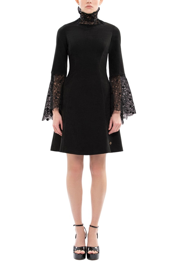 Saiid Kobeisy High Neck Short Lace Dress