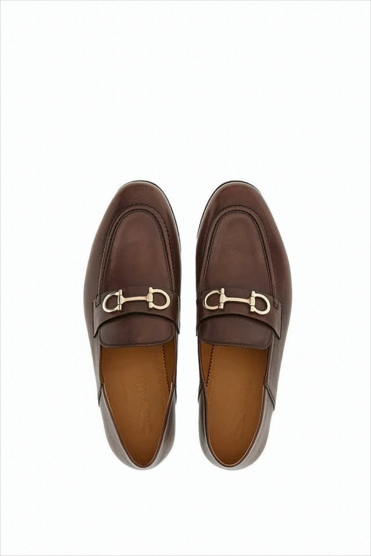 Salvatore Ferragamo Polished Calfskin Leather Loafers