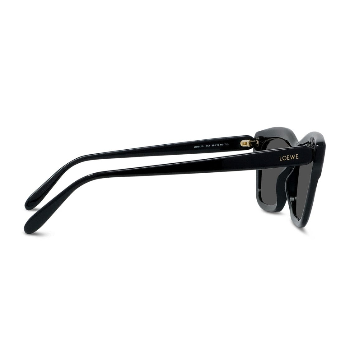 Loewe Black Slim Rectangular Acetate Sunglasses