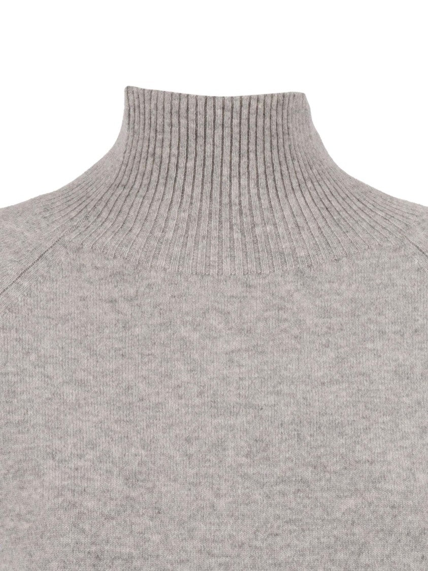 Kangra Cashmere Raglan Sleeve Sweater With High Collar