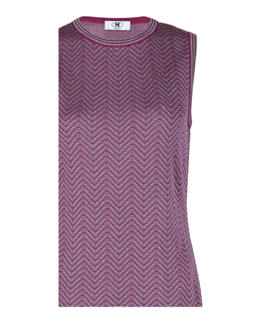 M Missoni Sleeveless Zigzag Pattern Shift Dress