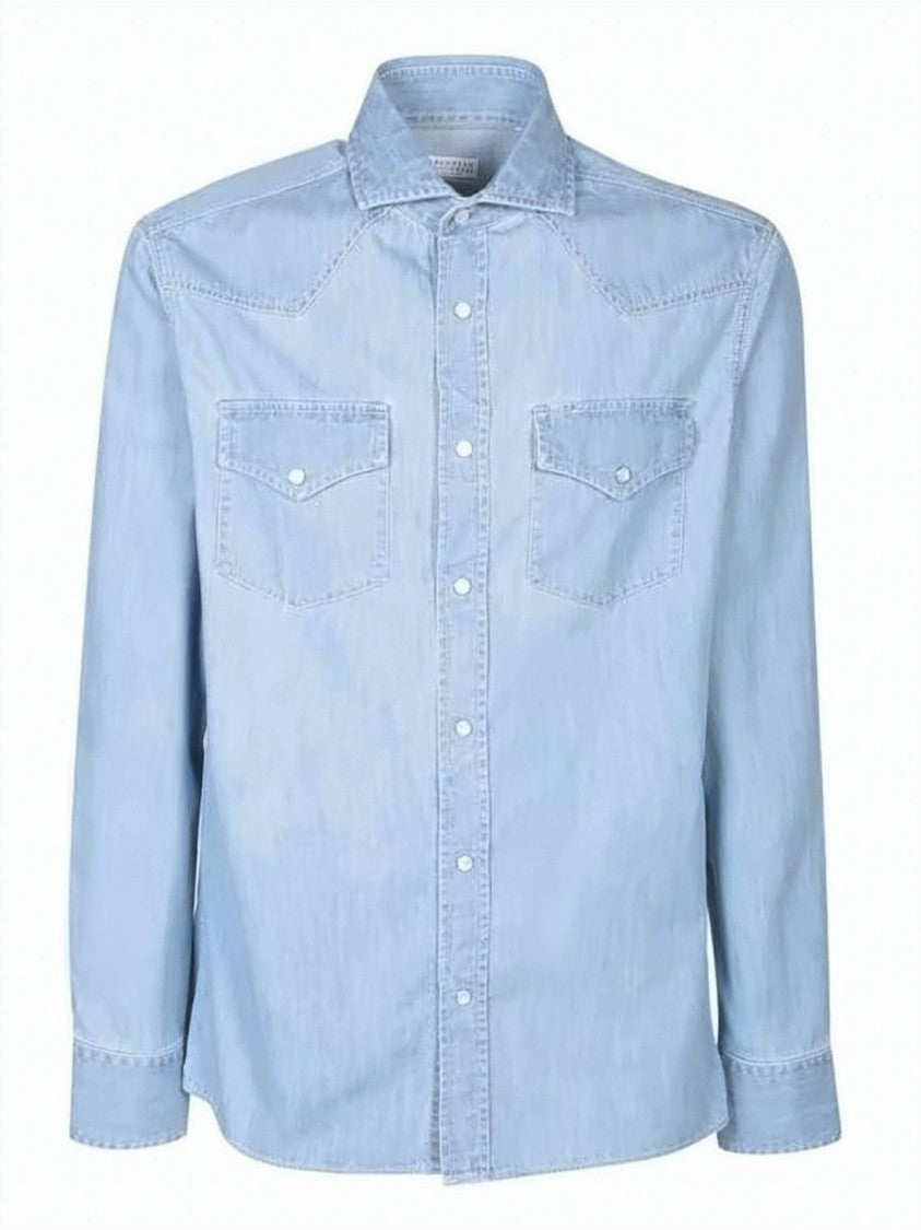 Brunello Cucinelli Relaxed Fit Lightweight Denim Shirt
