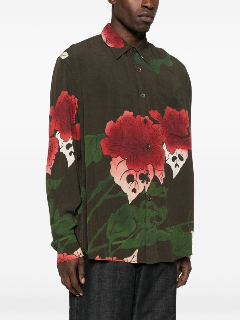 Our Legacy Relaxed Fit Floral Print Long-Sleeve Shirt