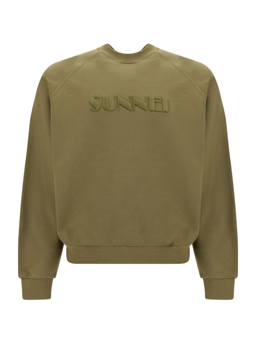 Sunnei Ribbed Long-Sleeve Top With Embossed Logo