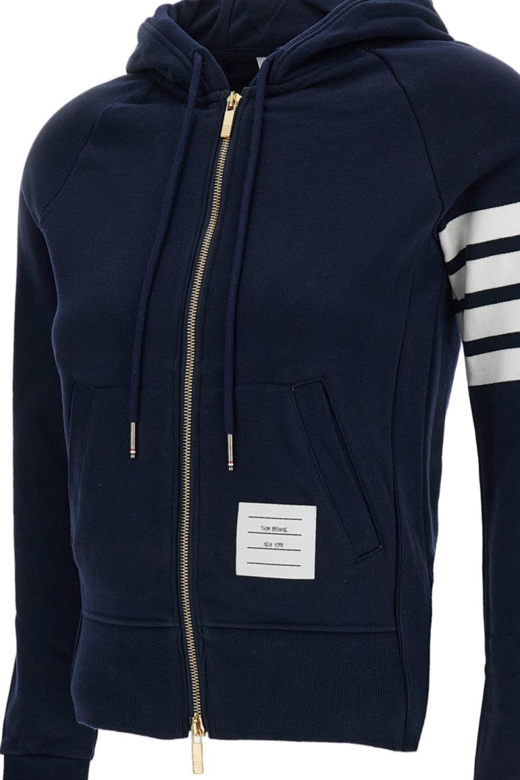 Thom Browne Blue 4-Bar Cotton Zip Hoodie