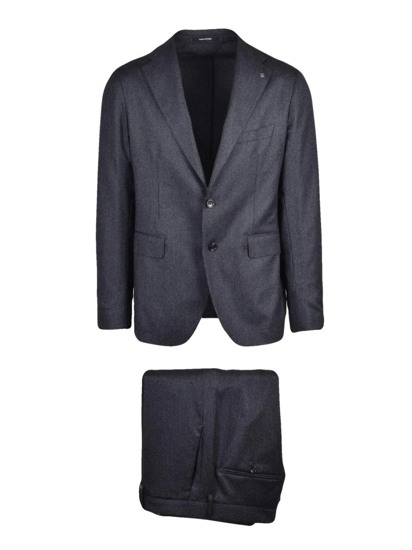 Tagliatore Grey Virgin Wool Formal Suit