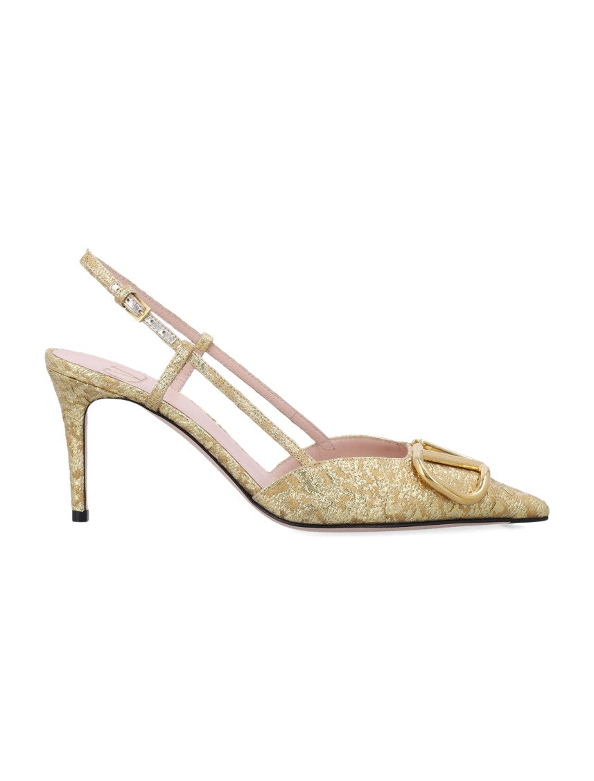 Valentino Garavani Vlogo Jacquard Cloque Slingback Pumps