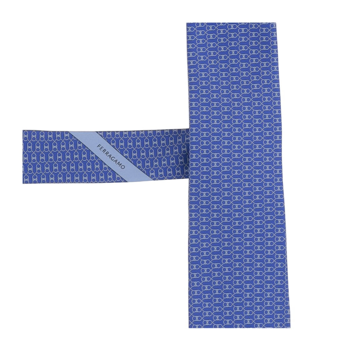 Salvatore Ferragamo Light Blue Geometric Patterned Silk Tie