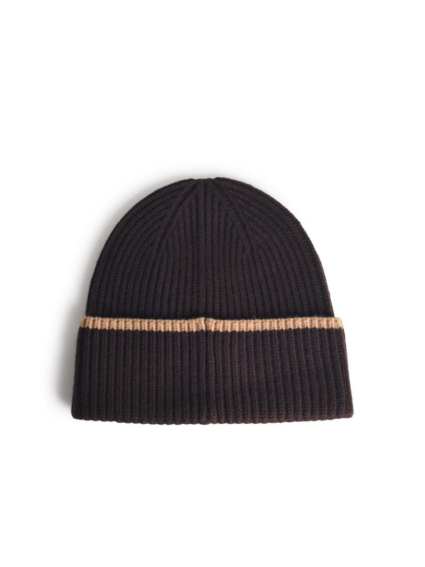 Drôle De Monsieur 'Le Bonnet Laine' Brown Merino Wool Beanie