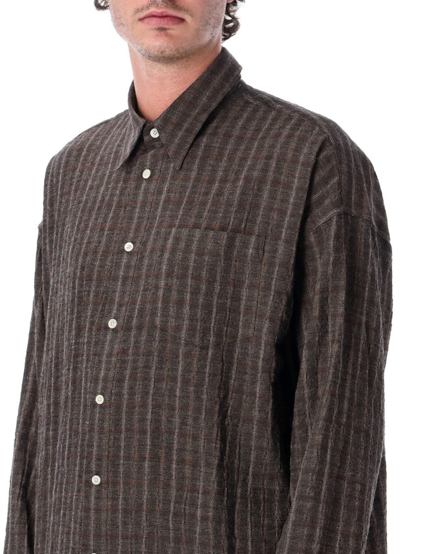 Sunflower Stable Textured Checkered Cotton-Blend Casual Shirt