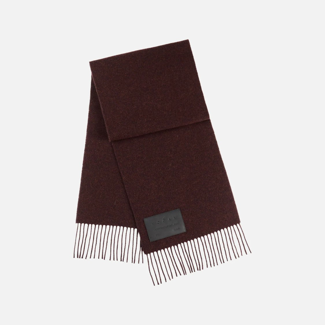Hogan Fringed Burgundy Scarf With Virgin Wool